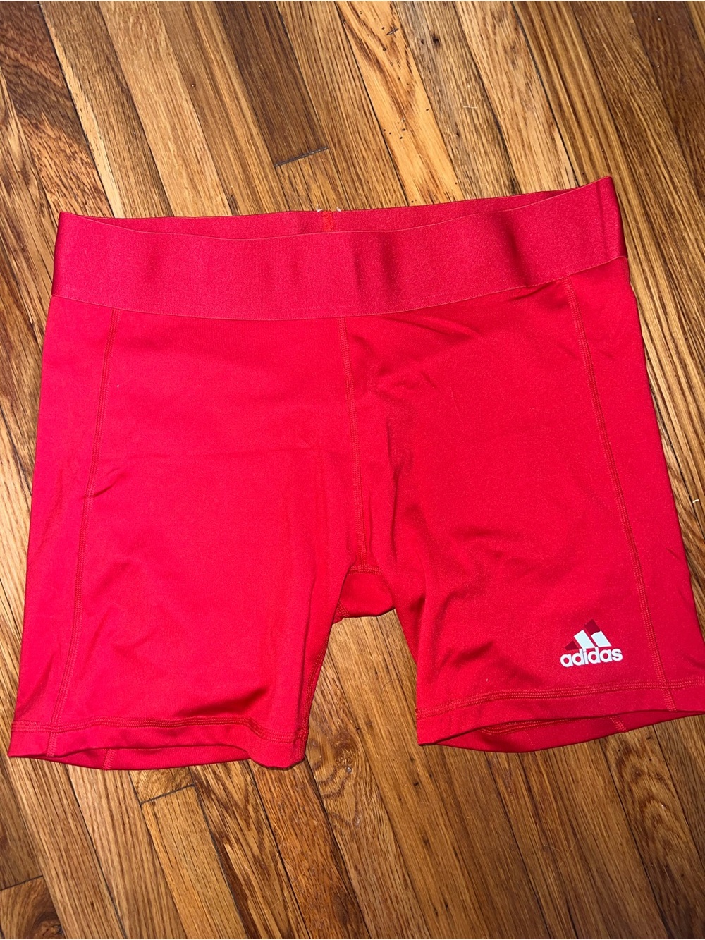 Adidas Bright Red Compression Workout Shorts Size L
